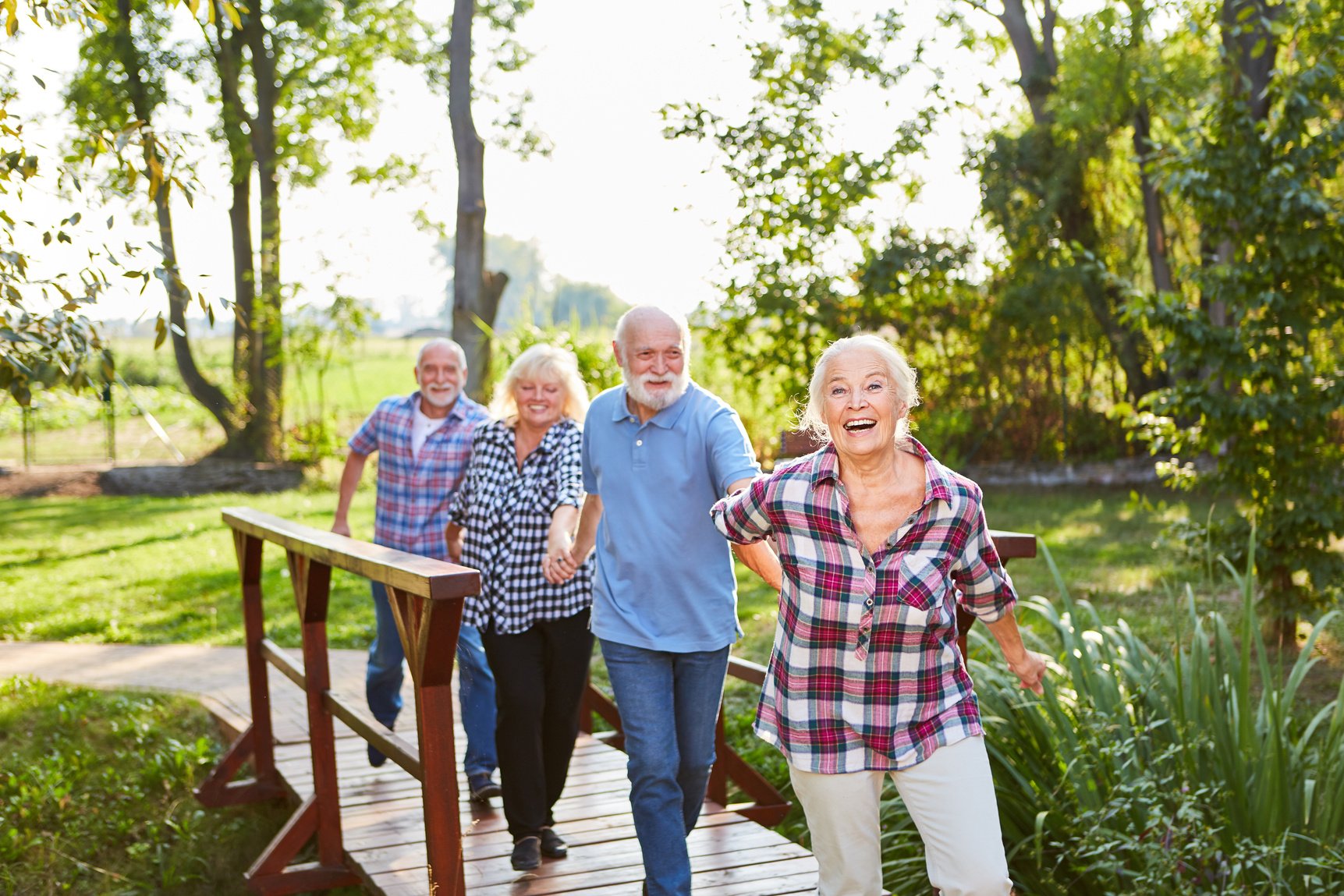 Group of Seniors Is Having Fun on a Trip